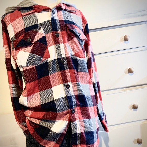 Element long-sleeve plaid shirt with hood - Picture 2 of 6